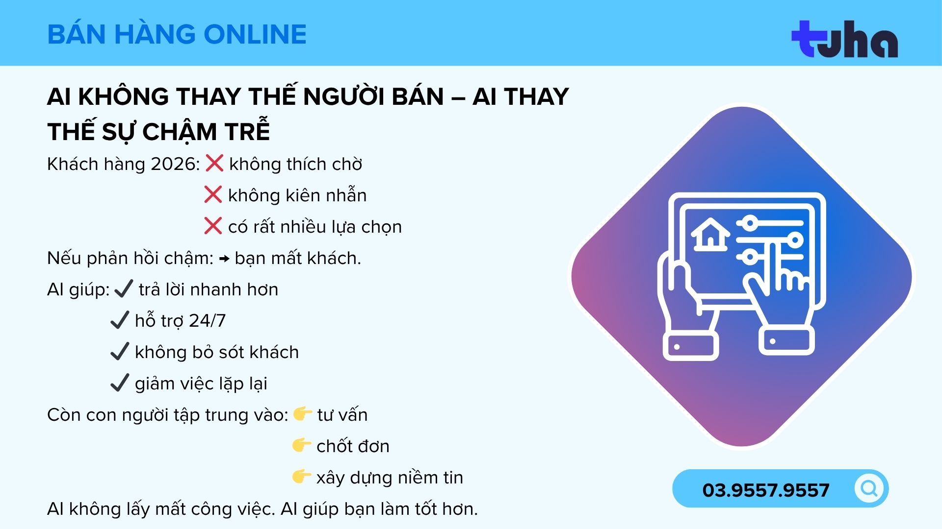 AI không thay thế người bán – AI thay thế sự chậm trễ