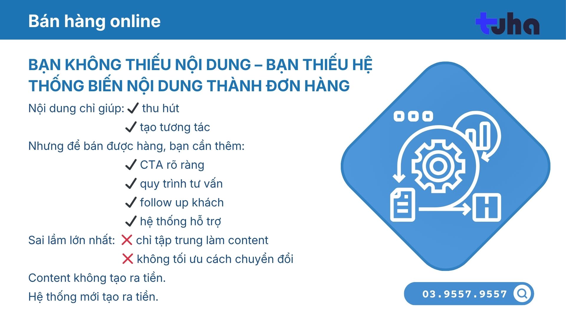 Bạn không thiếu nội dung – Bạn thiếu hệ thống biến nội dung thành đơn hàng