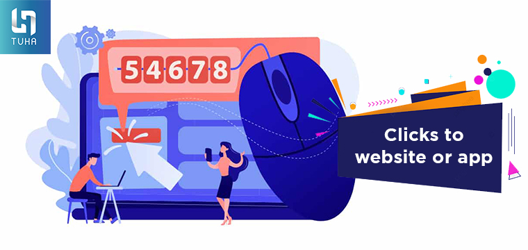 Clicks to website or app