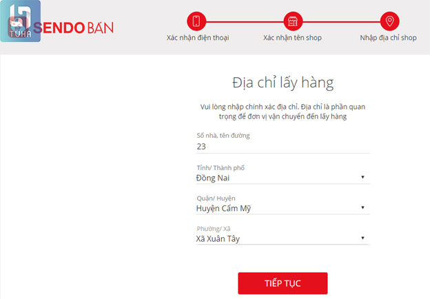 Hướng dẫn cách mở shop bán hàng trên Sendo bước 3