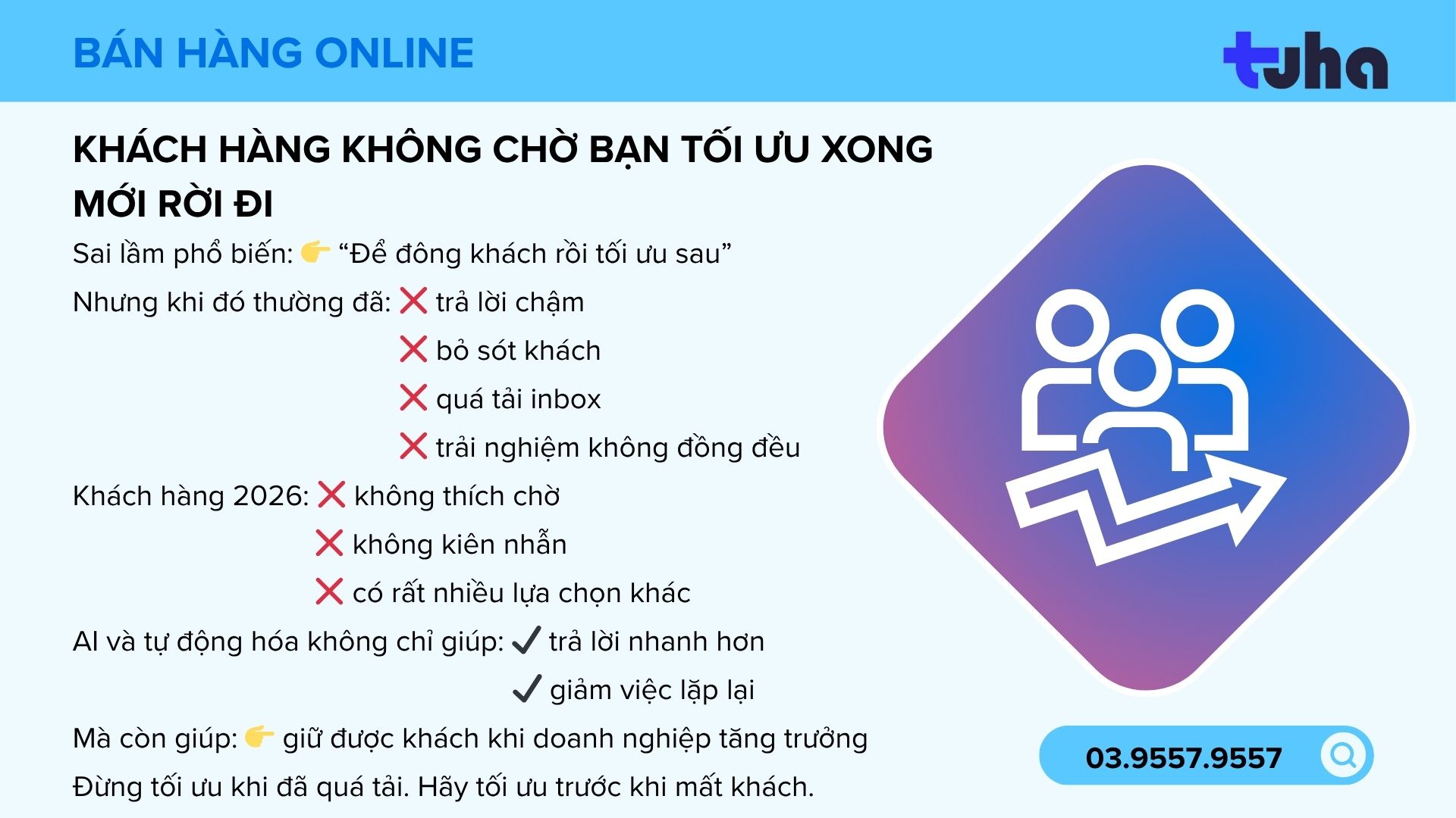 Khách hàng không chờ bạn tối ưu xong mới rời đi