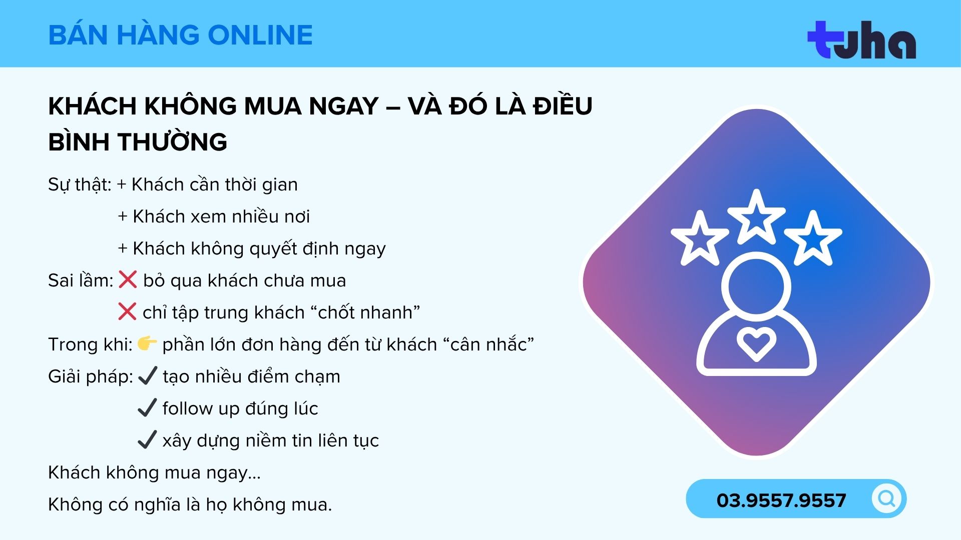 Khách không mua ngay – Và đó là điều bình thường