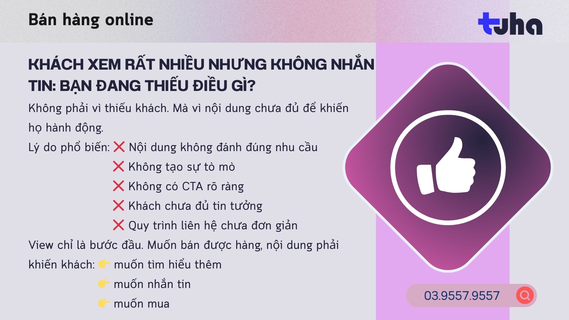 Khách xem rất nhiều nhưng không nhắn tin: Bạn đang thiếu điều gì?