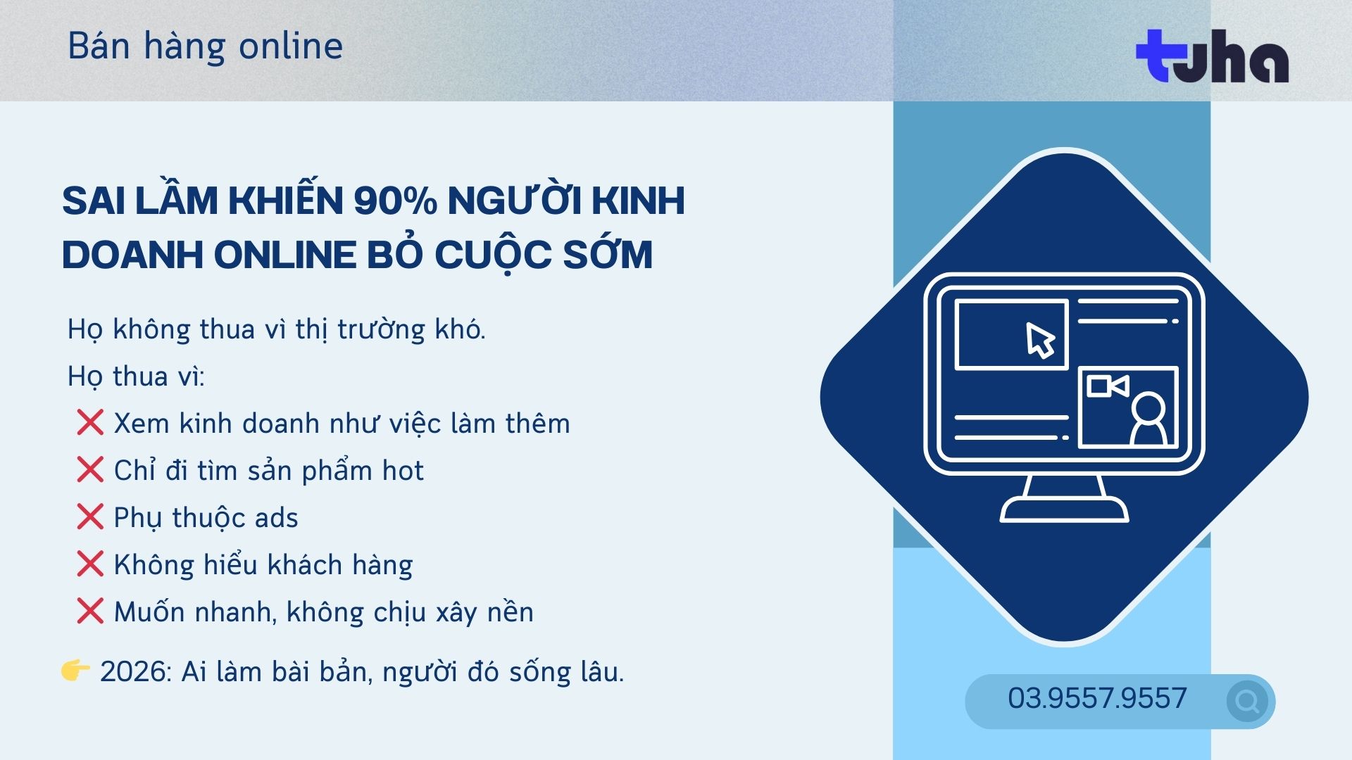 Sai lầm khiến 90% người kinh doanh online bỏ cuộc sớm