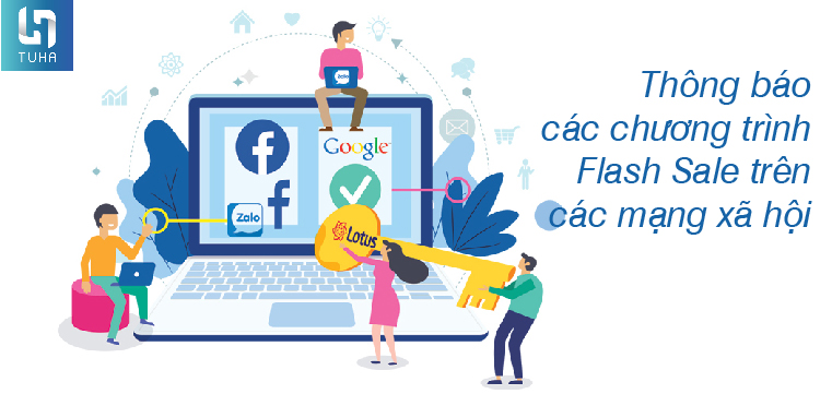 Thông báo các chương trình Flash Sale trên các mạng xã hội