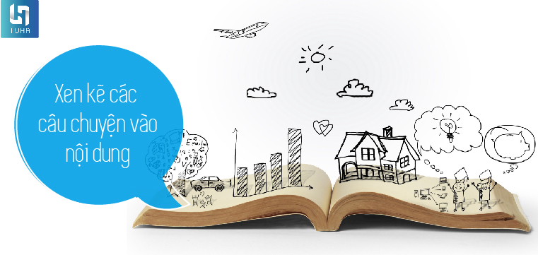 Xen kẽ các câu chuyện vào nội dung